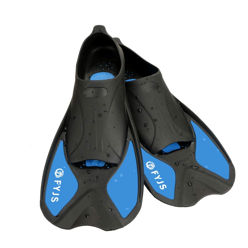 F FYJS FYJS Short Swim Fins with Comfortable Full Foot Pocket Travel-Size for Snorkeling and Scuba Diving - Image 1